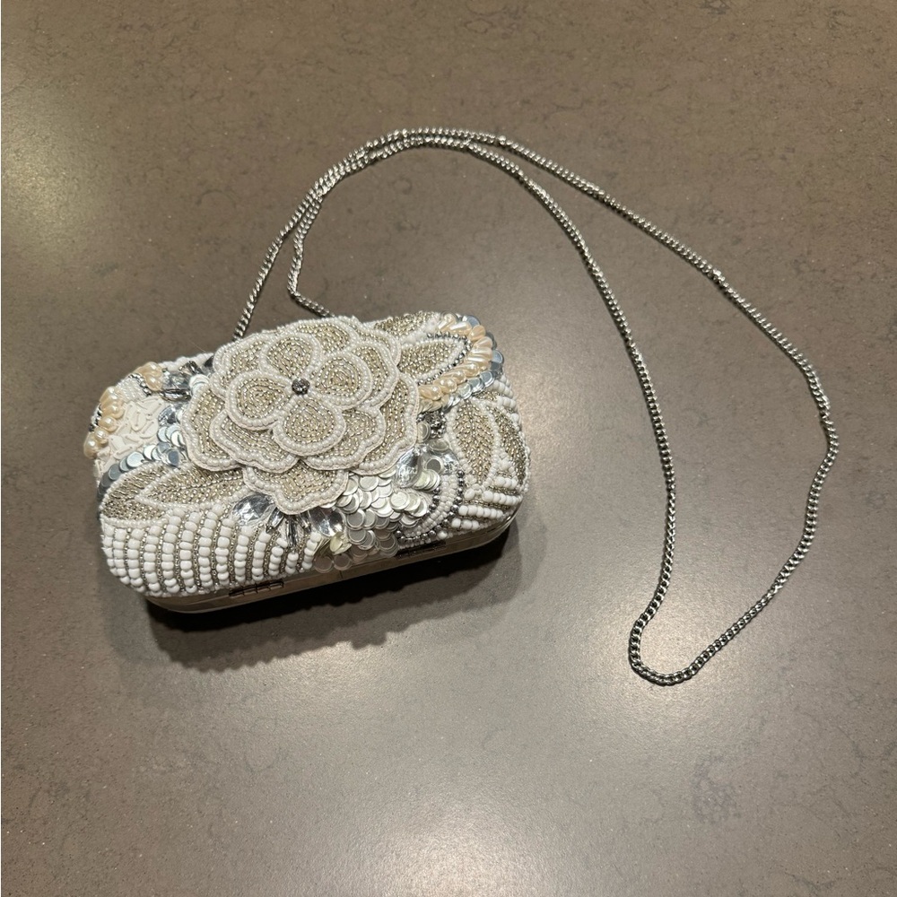 Lulus Multi Beaded Flower Appliqué Clutch